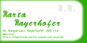 marta mayerhofer business card